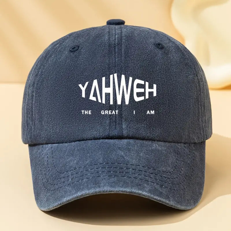 Retro YAHWEH Hat – Adjustable Breathable Baseball Cap for Christian Street Style & Everyday Wear
