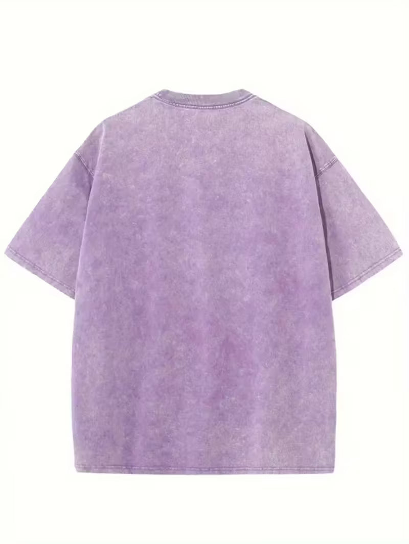 Gothic Angel Vintage Oversized Tee – Heavyweight Washed Streetwear Shirt