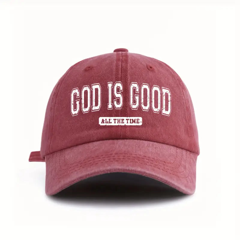 God Is Good All The Time Hat – Washed Christian Baseball Cap for Streetwear, Travel & Everyday Style