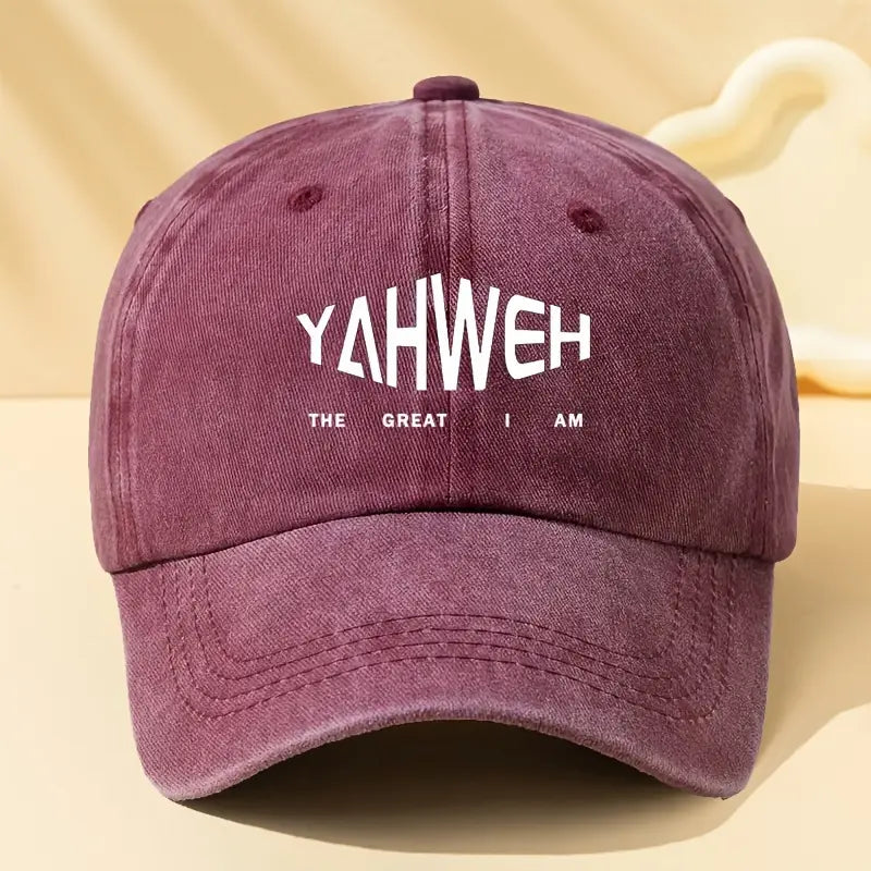 Retro YAHWEH Hat – Adjustable Breathable Baseball Cap for Christian Street Style & Everyday Wear