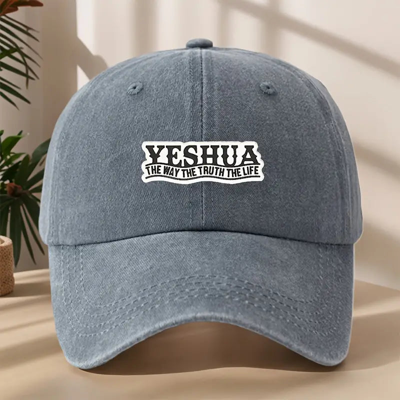 Yeshua The Way The Truth The Life” Vintage Snapback – Washed Retro Christian Streetwear Cap for Men & Women