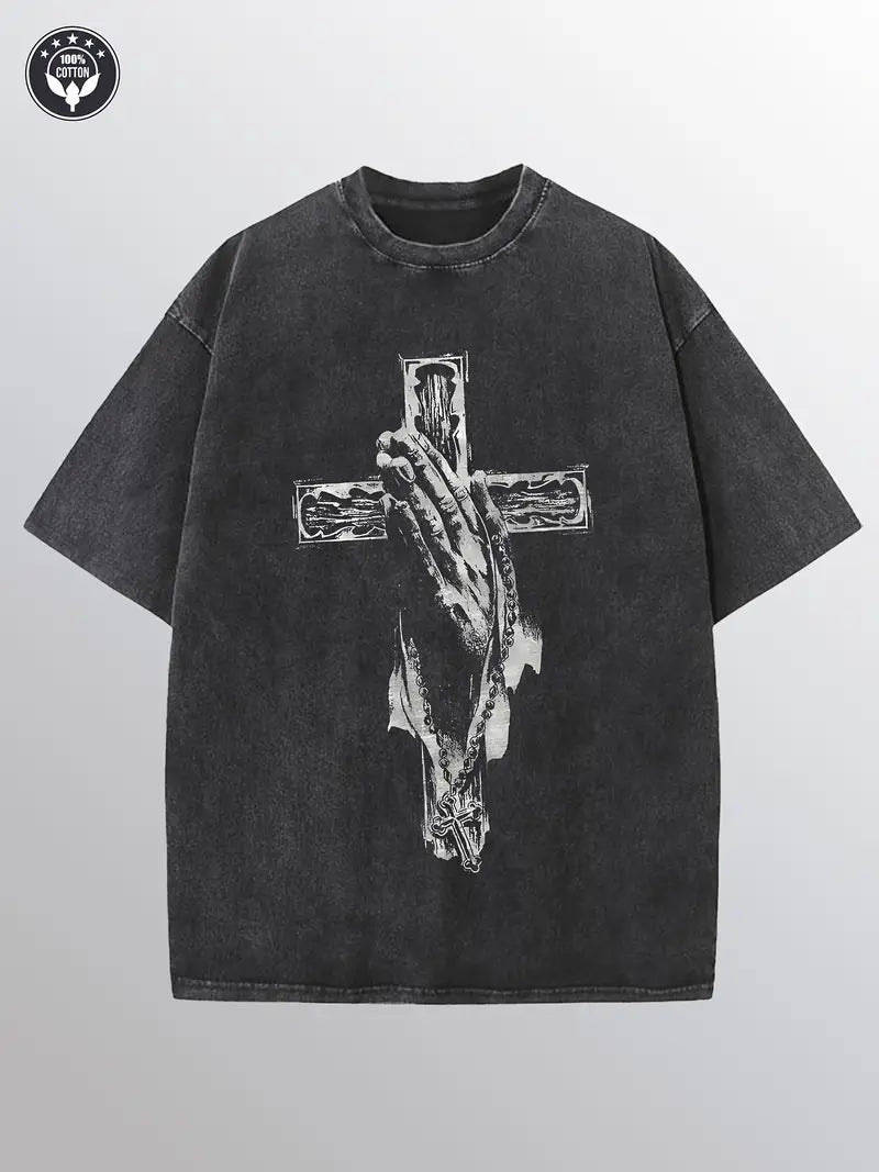Confidence Over Fear Shirt – Washed Faith Tee for Gym, Travel & Daily Inspiration