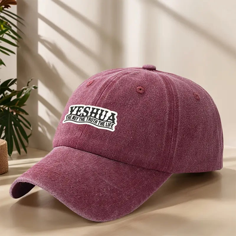 Yeshua The Way The Truth The Life” Vintage Snapback – Washed Retro Christian Streetwear Cap for Men & Women