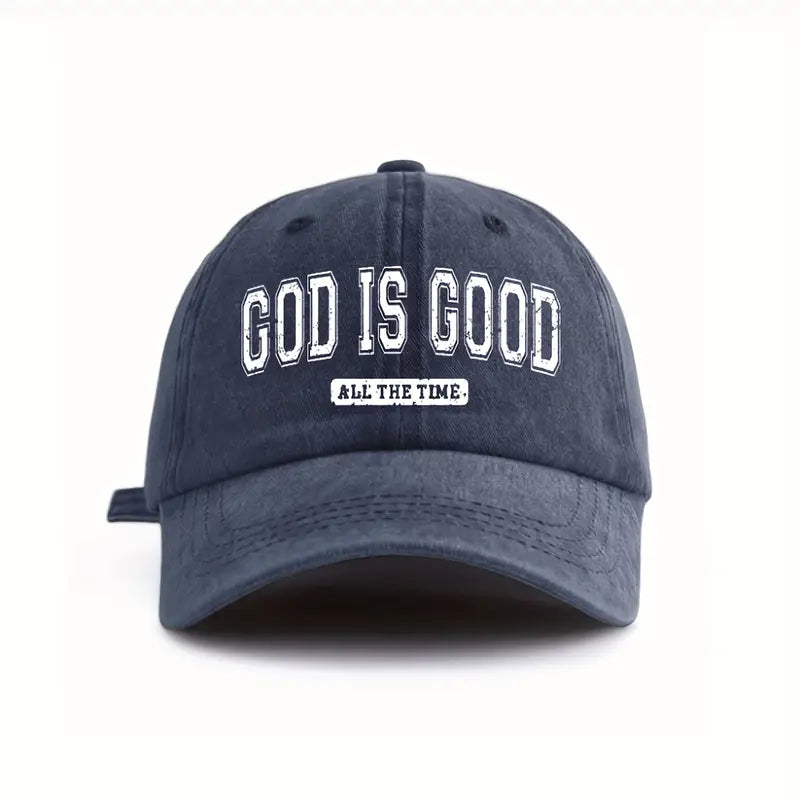 God Is Good All The Time Hat – Washed Christian Baseball Cap for Streetwear, Travel & Everyday Style