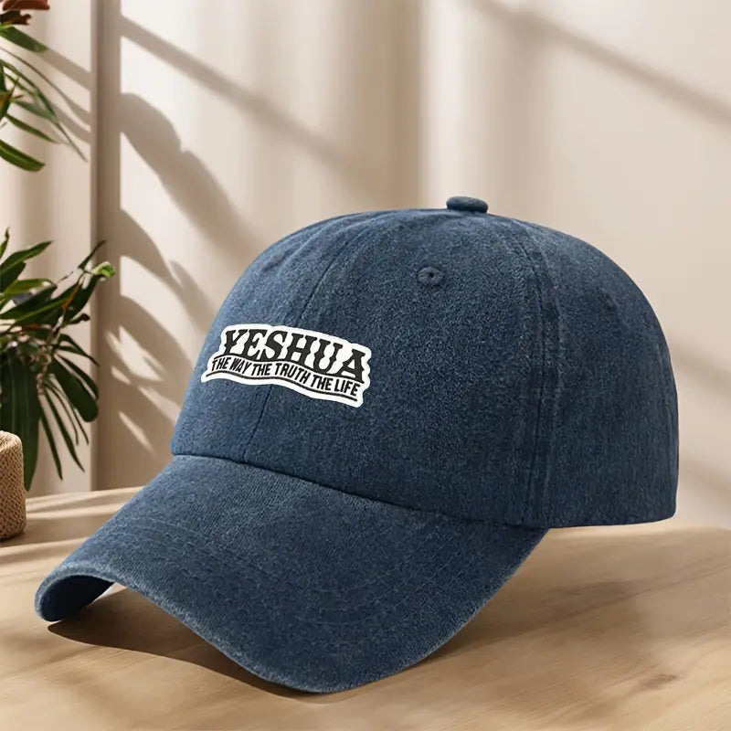 Yeshua The Way The Truth The Life” Vintage Snapback – Washed Retro Christian Streetwear Cap for Men & Women
