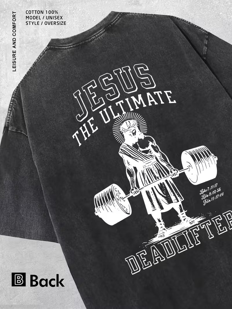 Retro Weightlifting Deadlift Graphic T-Shirt