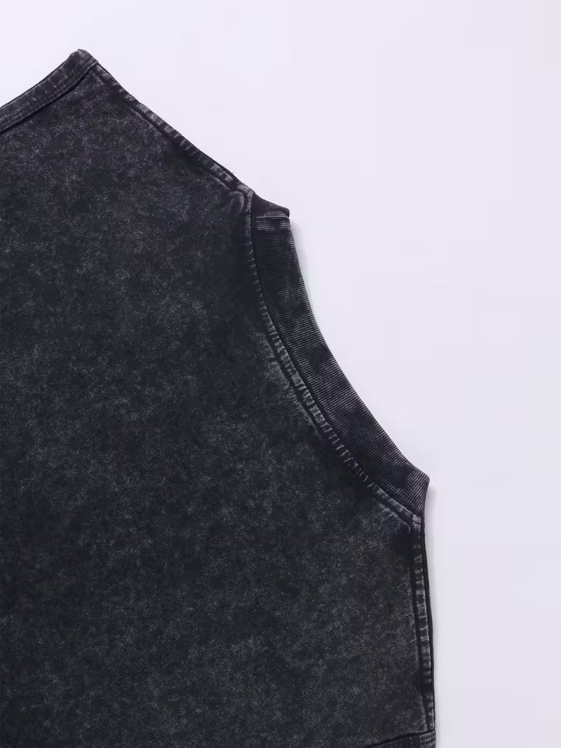 Replied Double-Sided Print Sleeveless Vest