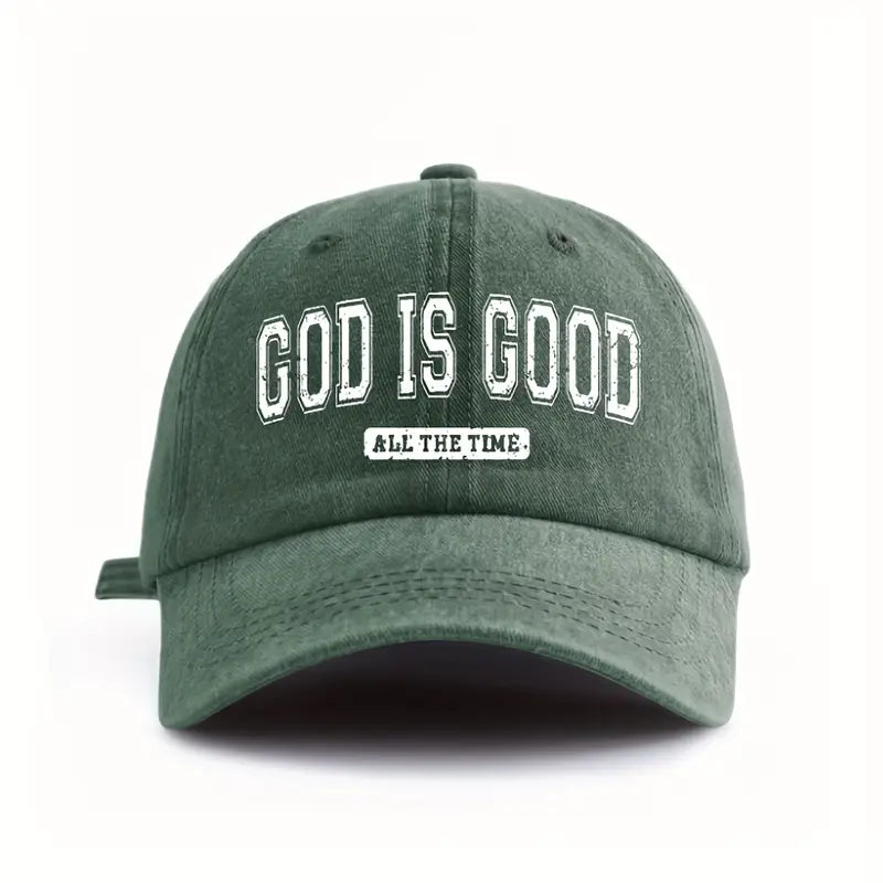 God Is Good All The Time Hat – Washed Christian Baseball Cap for Streetwear, Travel & Everyday Style