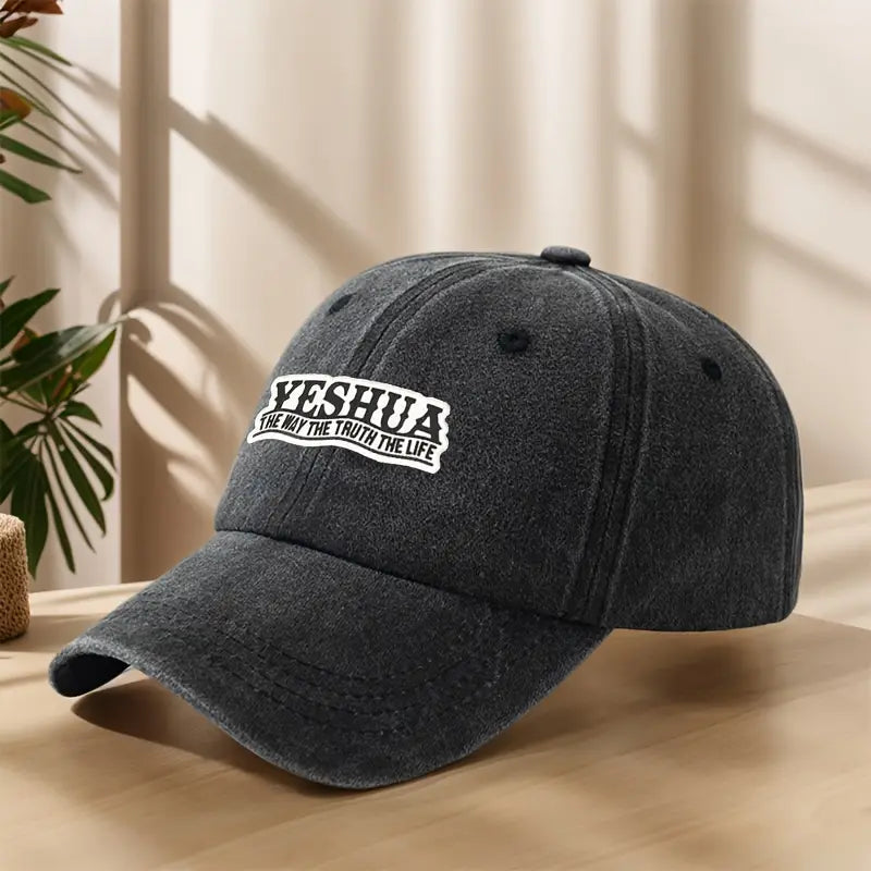 Yeshua The Way The Truth The Life” Vintage Snapback – Washed Retro Christian Streetwear Cap for Men & Women