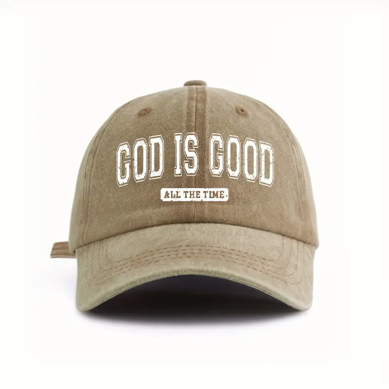 God Is Good All The Time Hat – Washed Christian Baseball Cap for Streetwear, Travel & Everyday Style