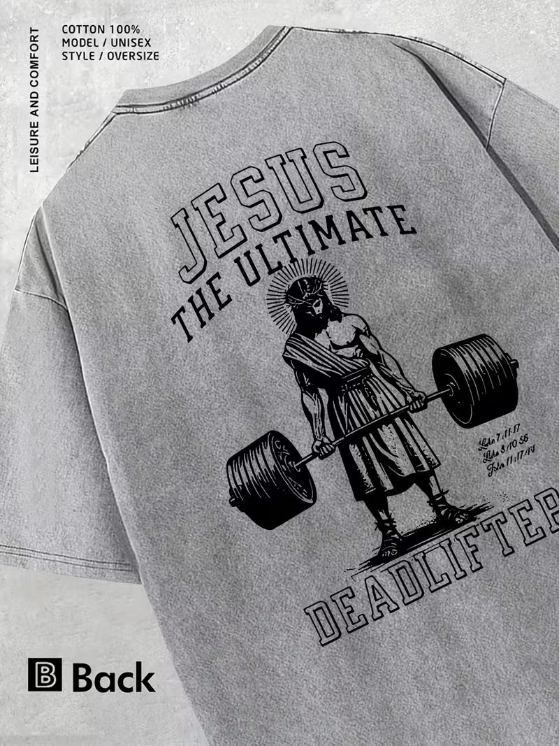 Retro Weightlifting Deadlift Graphic T-Shirt