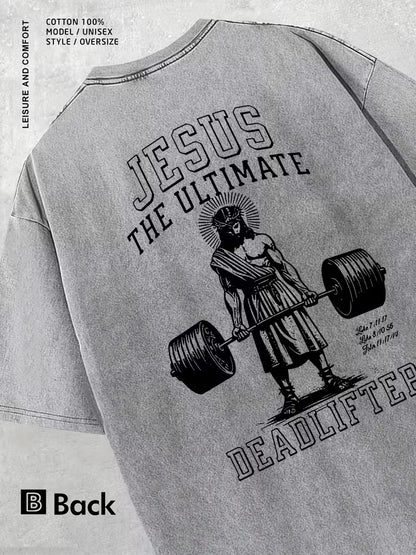 Retro Weightlifting Deadlift Graphic T-Shirt