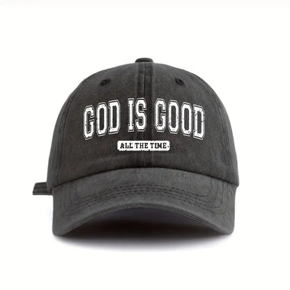God Is Good All The Time Hat – Washed Christian Baseball Cap for Streetwear, Travel & Everyday Style