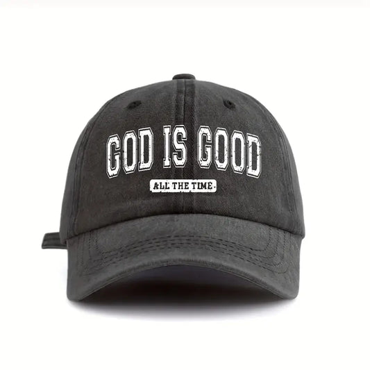 God Is Good All The Time Hat – Washed Christian Baseball Cap for Streetwear, Travel & Everyday Style