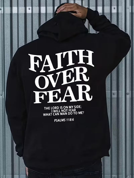 Faith Over Fear Christian Inspirational Hooded Sweatshirt