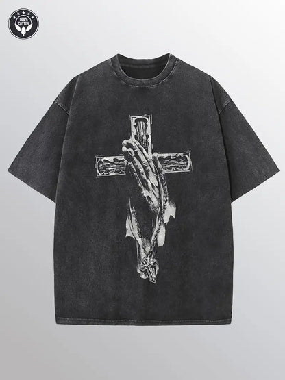 Confidence Over Fear Shirt – Washed Faith Tee for Gym, Travel & Daily Inspiration