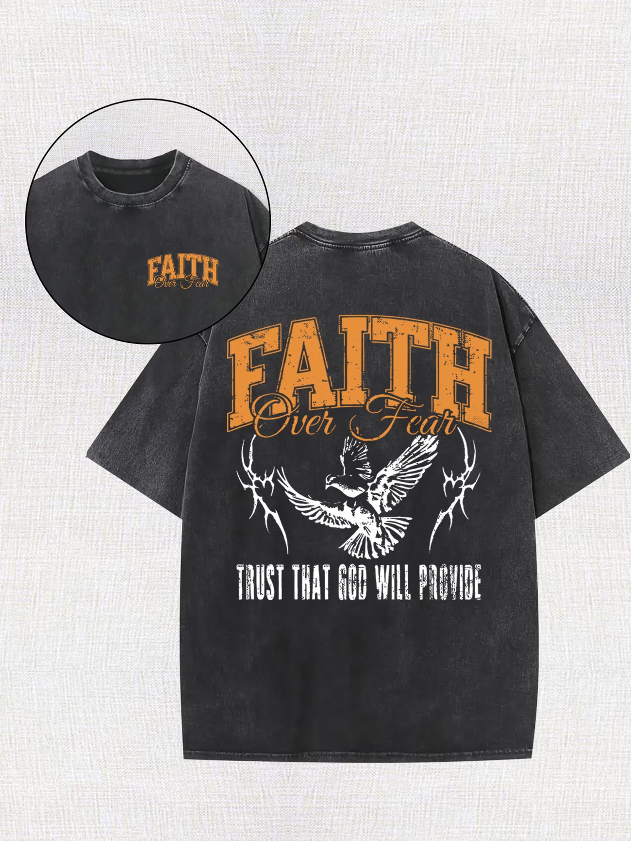 Faith Over Fear Tee – Vintage Washed Streetwear