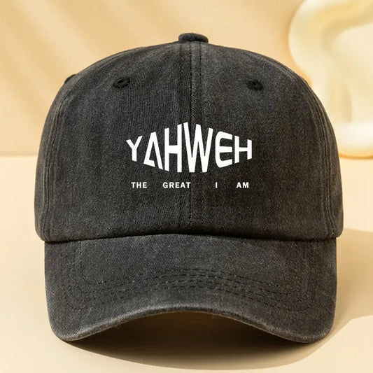 Retro YAHWEH Hat – Adjustable Breathable Baseball Cap for Christian Street Style & Everyday Wear
