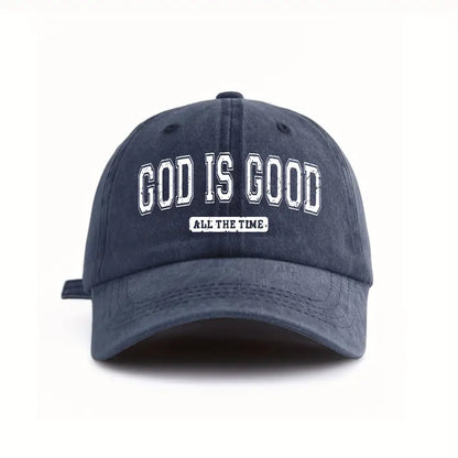 God Is Good All The Time Hat – Washed Christian Baseball Cap for Streetwear, Travel & Everyday Style