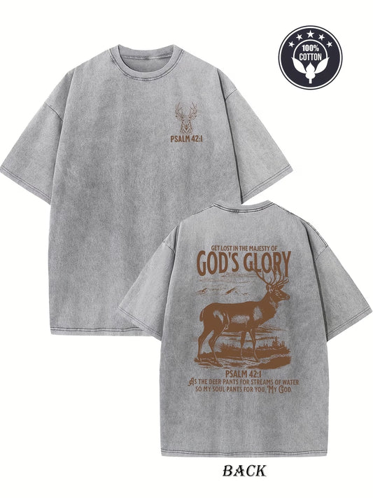 God’s Glory Tee – Psalm 42:1 Vintage Washed Streetwear