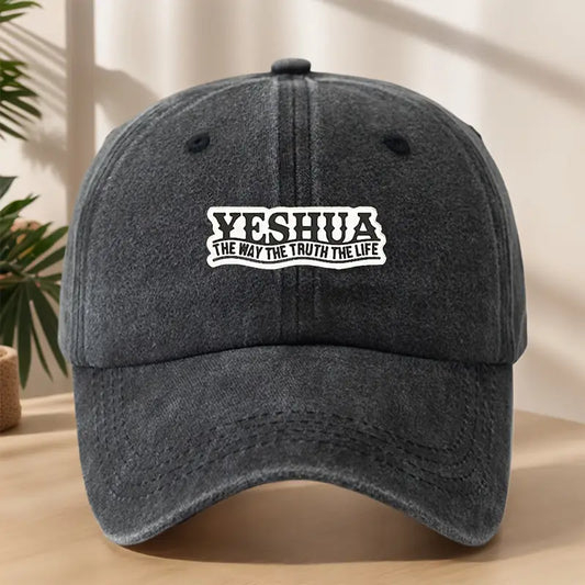 Yeshua The Way The Truth The Life” Vintage Snapback – Washed Retro Christian Streetwear Cap for Men & Women