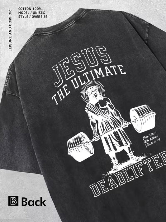 Retro Weightlifting Deadlift Graphic T-Shirt