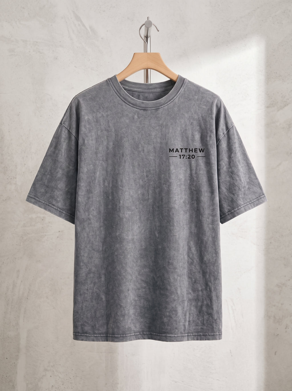 "Faith Can Move Mountains" Acid Wash T-Shirt