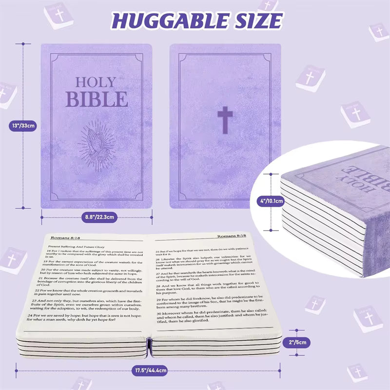 Plush Holy Bible Pillow - Purple