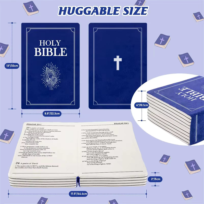 Plush Holy Bible Pillow - Blue