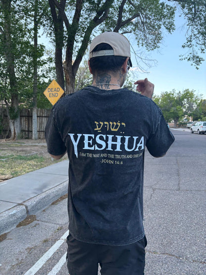 Yeshua The Way Tee – Vintage Washed Faith Streetwear