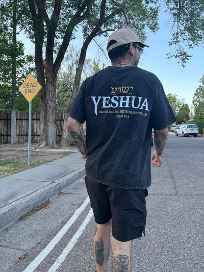 Yeshua The Way Tee – Vintage Washed Faith Streetwear