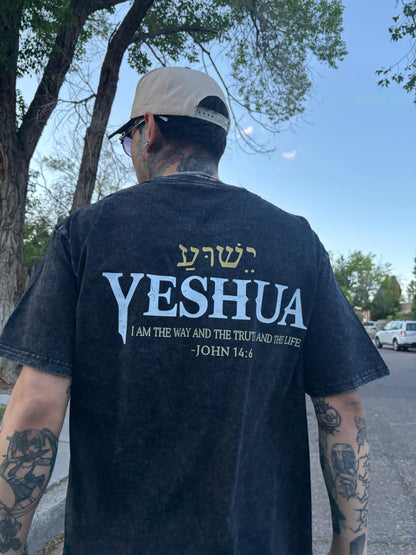 Yeshua The Way Tee – Vintage Washed Faith Streetwear