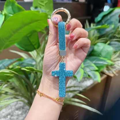 Crystal Cross Keychain