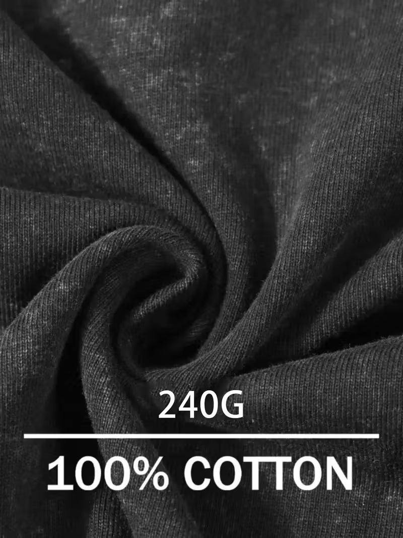 Dark gray fabric with '240G 100% Cotton' text overlay