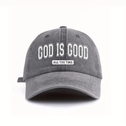 God Is Good All The Time Hat – Washed Christian Baseball Cap for Streetwear, Travel & Everyday Style