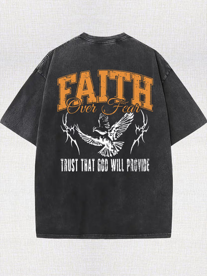 Faith Over Fear Tee – Vintage Washed Streetwear
