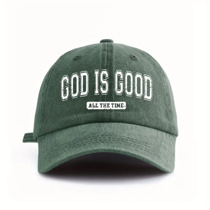 God Is Good All The Time Hat – Washed Christian Baseball Cap for Streetwear, Travel & Everyday Style