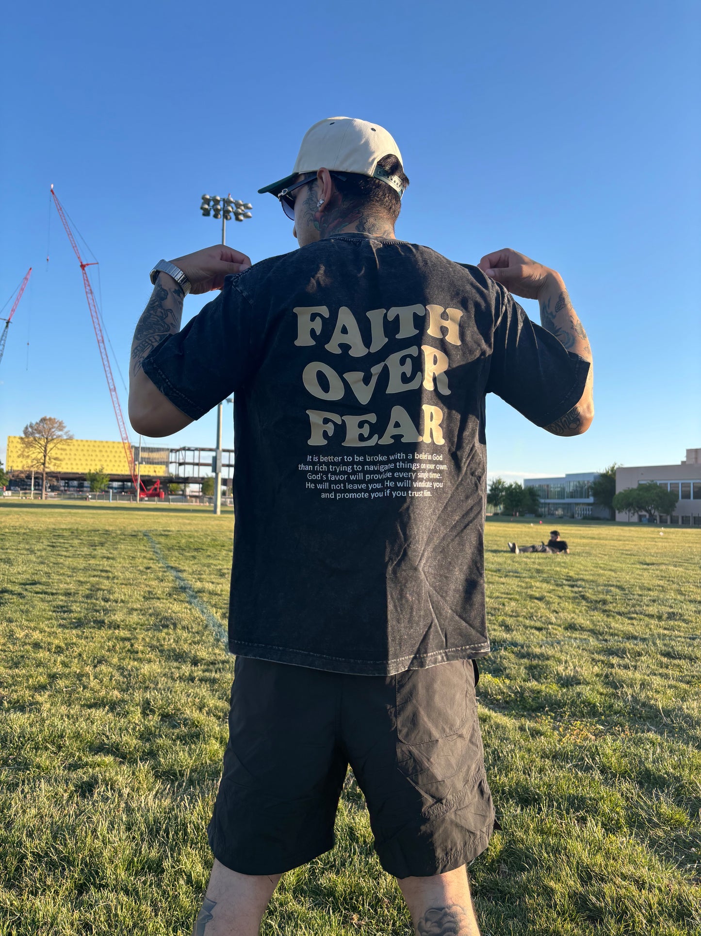 Faith Over Fear T-Shirt – Vintage Christian Oversized Graphic Tee