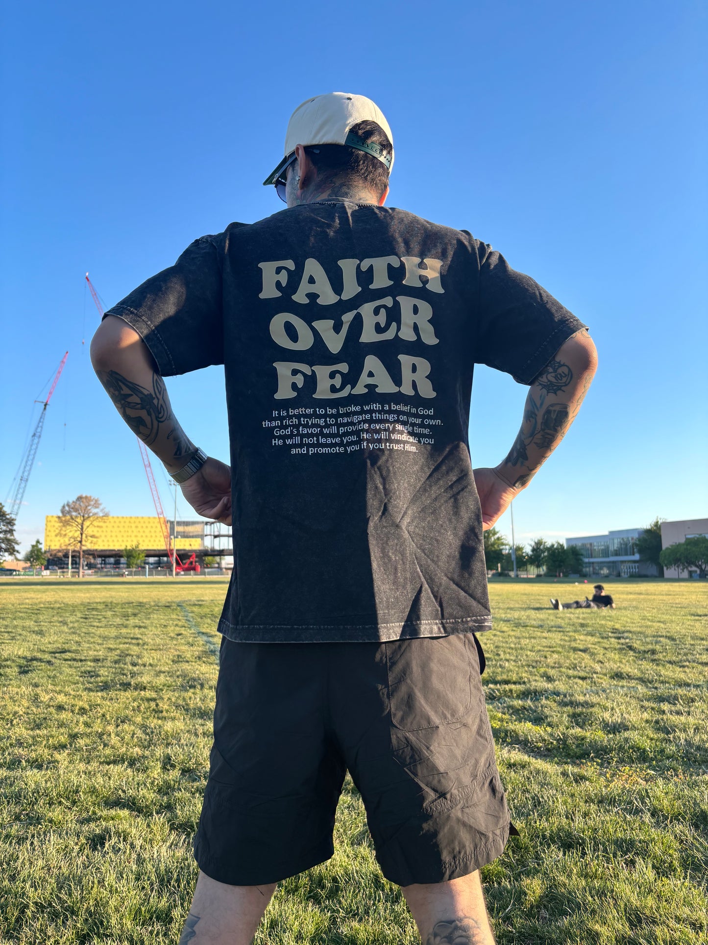 Faith Over Fear T-Shirt – Vintage Christian Oversized Graphic Tee