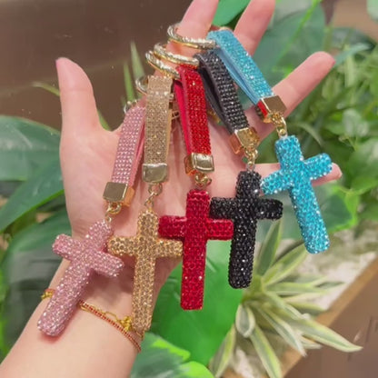 Crystal Cross Keychain